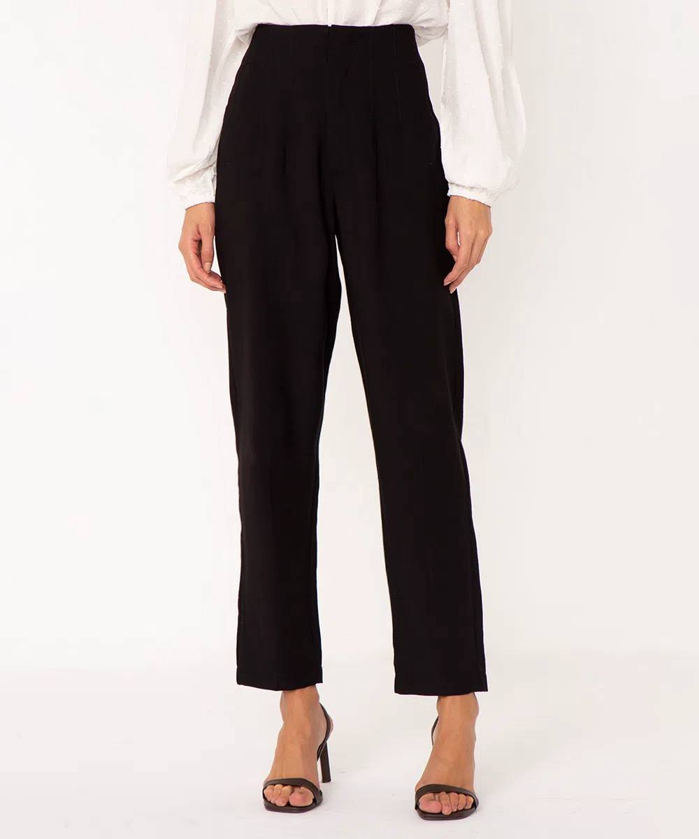 Cal&ccedil;a de alfaiataria preta