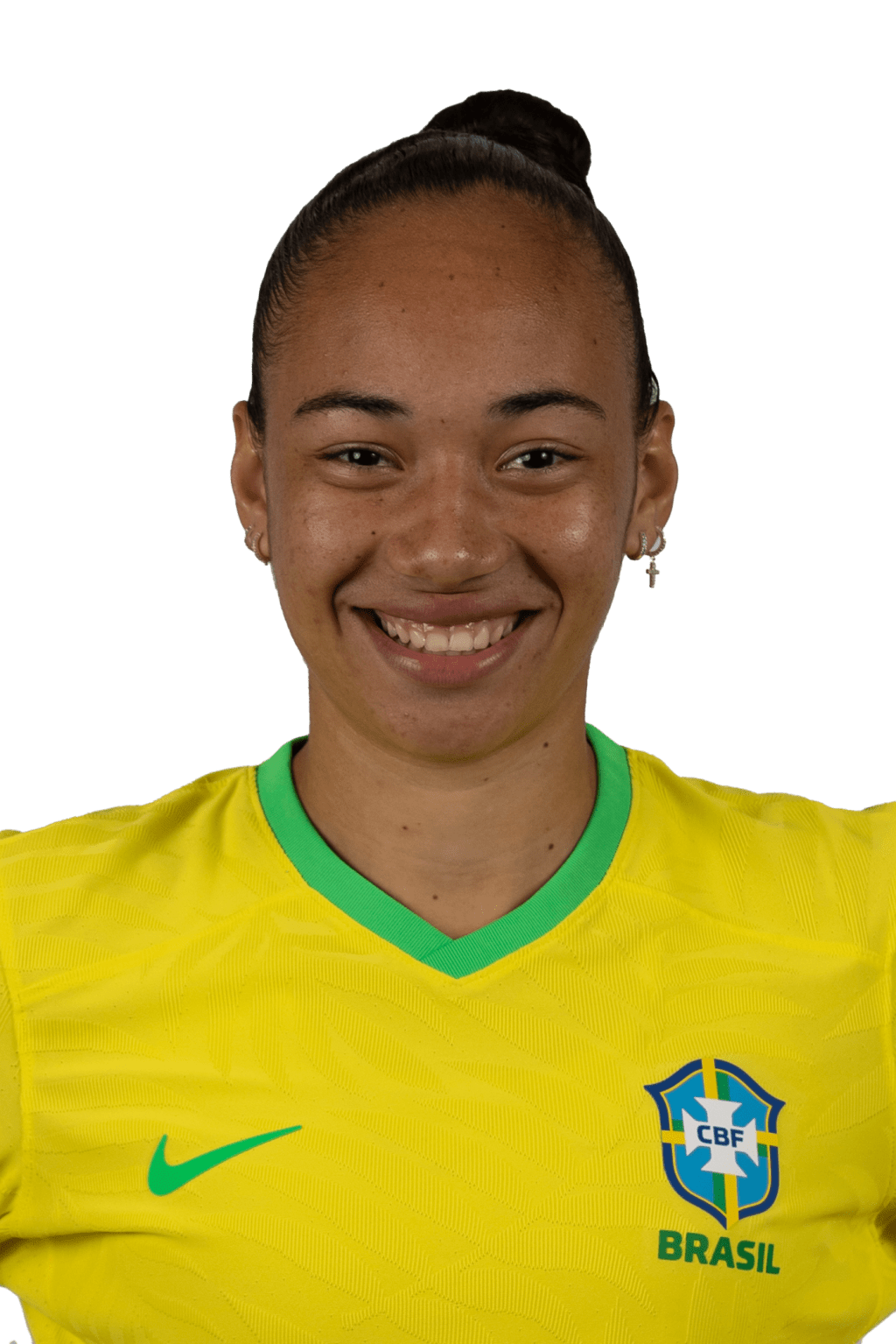 Aline_3x4_SEM FUNDO Aline, jogadora da seleção brasileira de futebol.