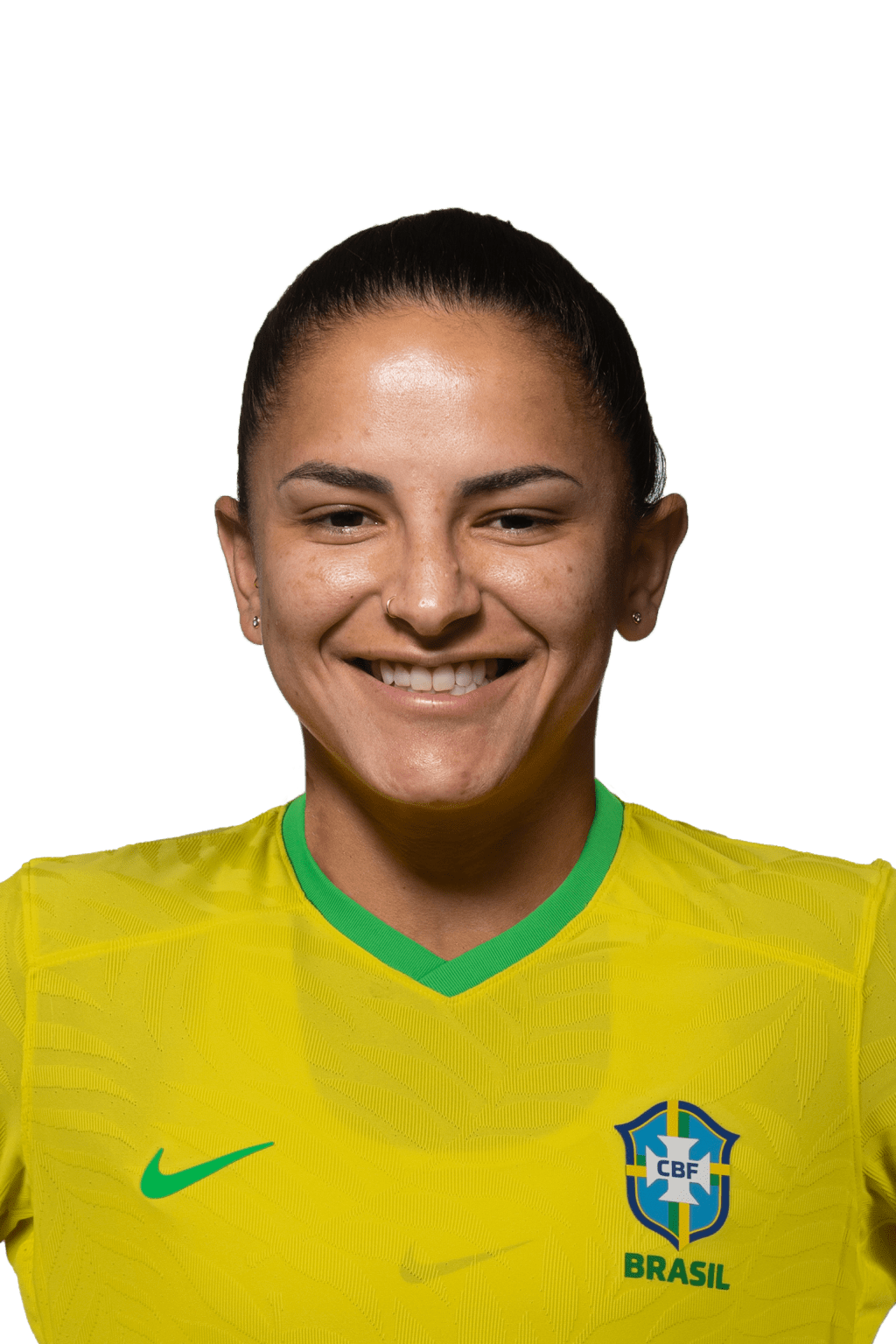 Debinha_3x4_SEM FUNDO Debinha, jogadora da seleção brasileira de futebol.