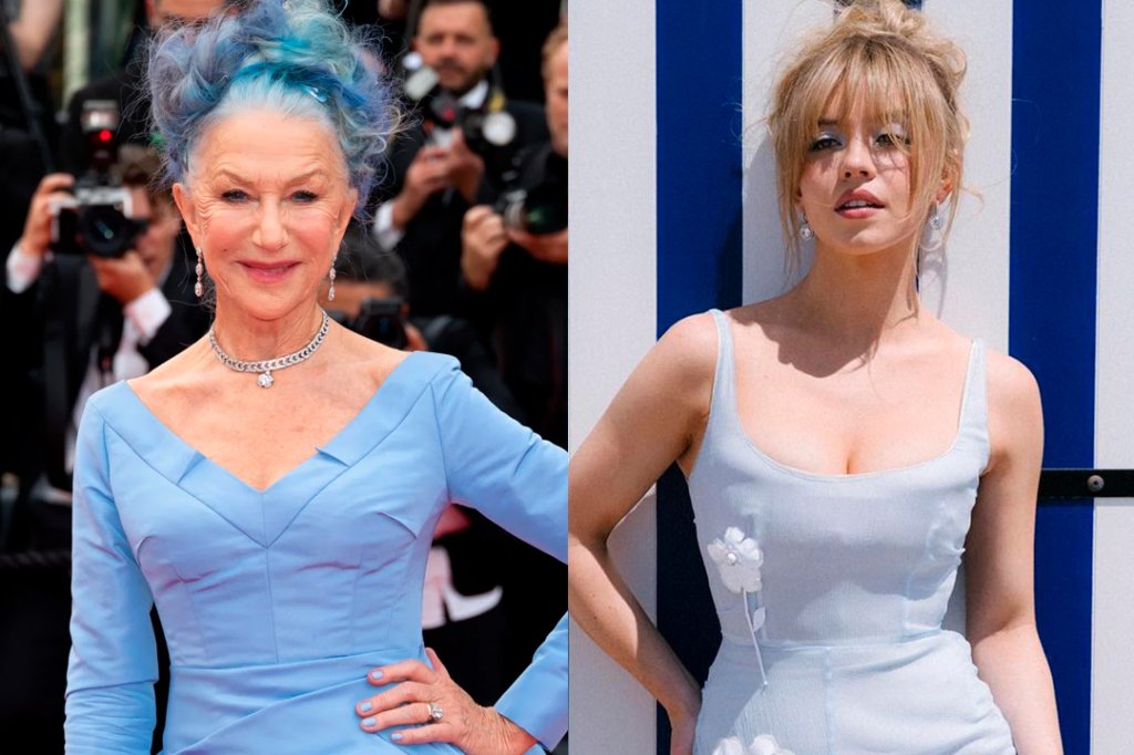 Hellen Mirren e Sydney Sweeney no Festival de Cannes.