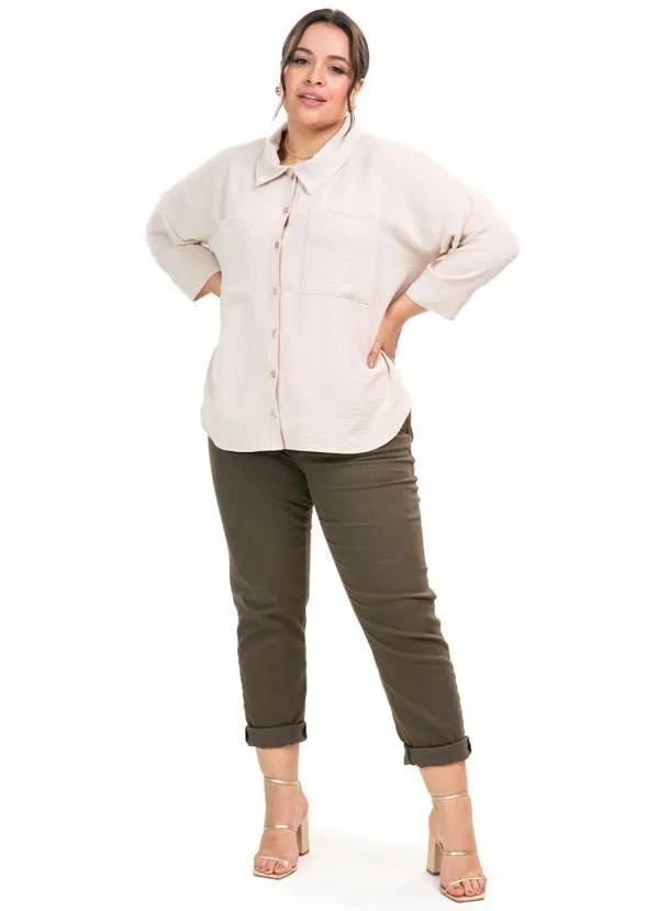 Camisa plus size de linho