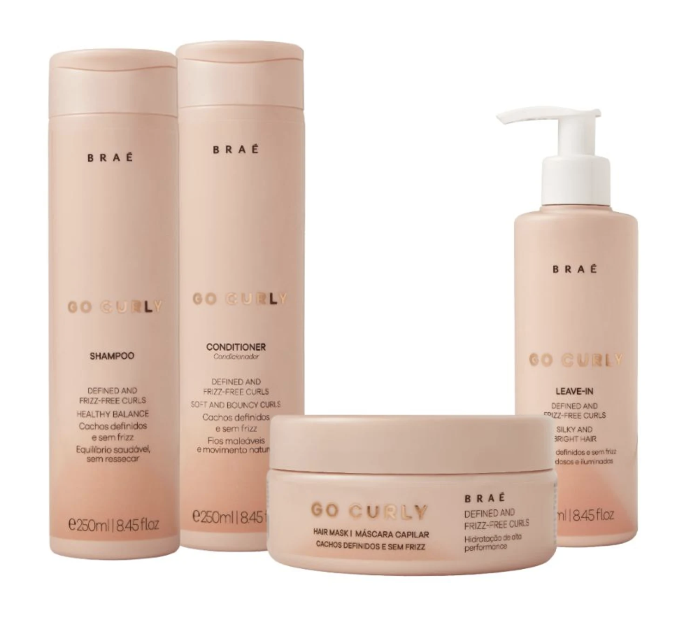 Kit Braé Go Curly - Shampoo, Condicionador, Máscara e Leave-in