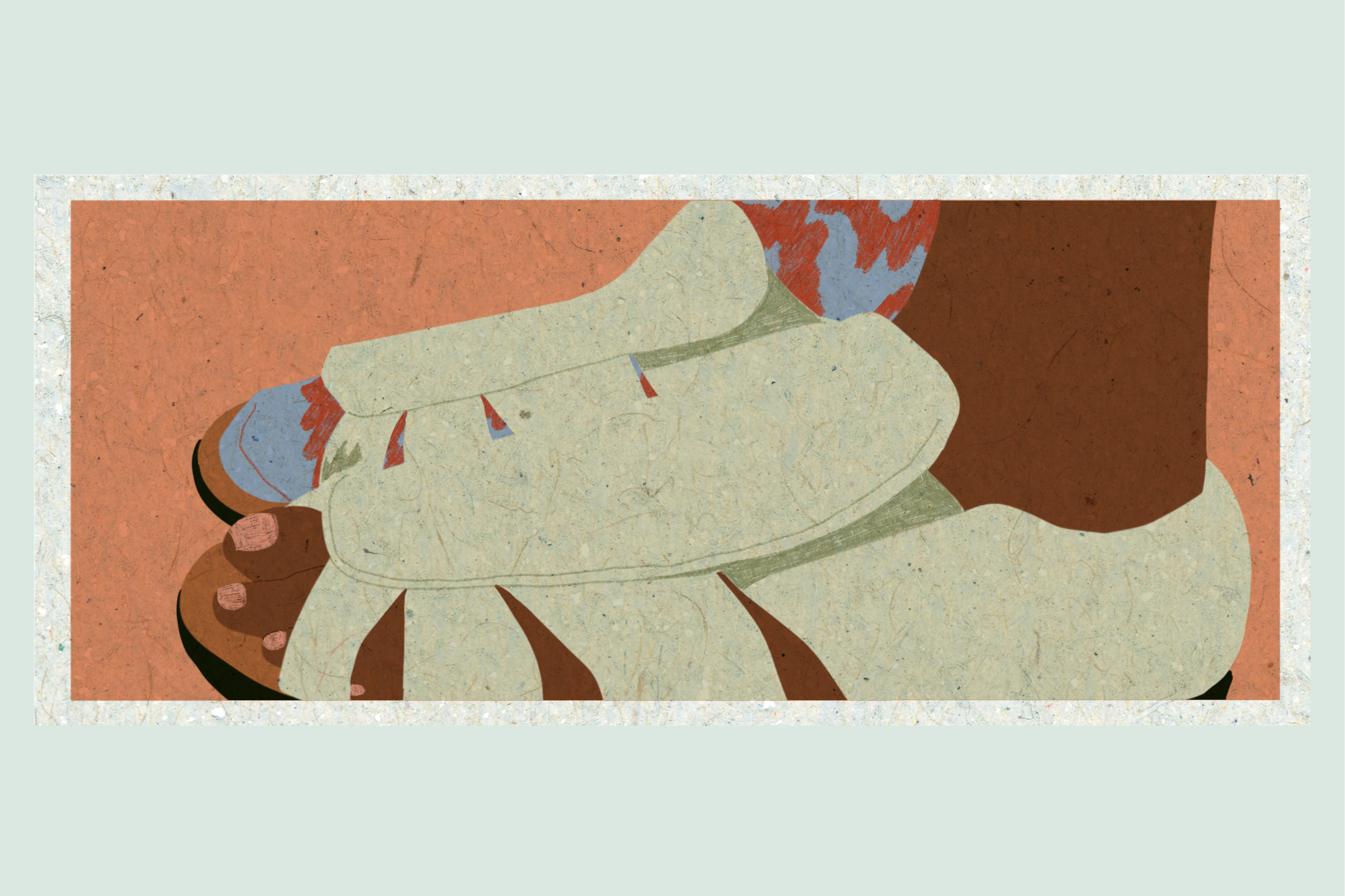 P&eacute;s negros em um cal&ccedil;ado