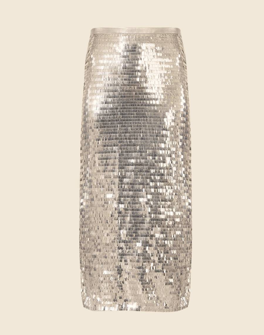 Saia midi prata
