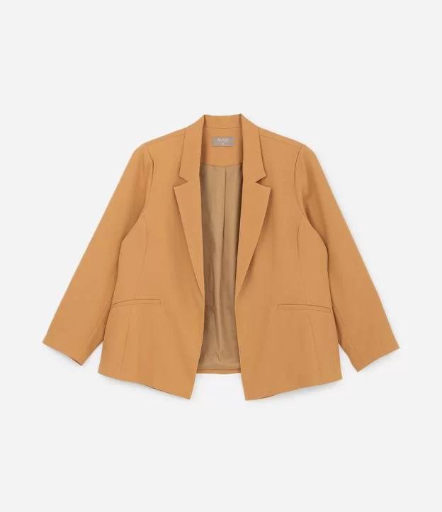 blazer plus size marrom