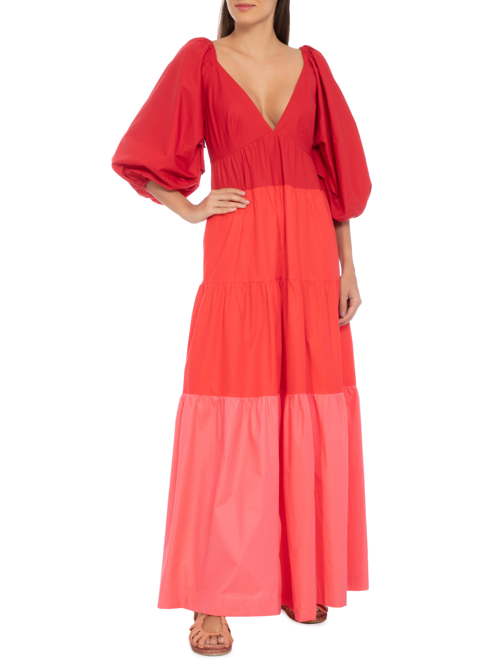 vestido vermelho degrad&ecirc;