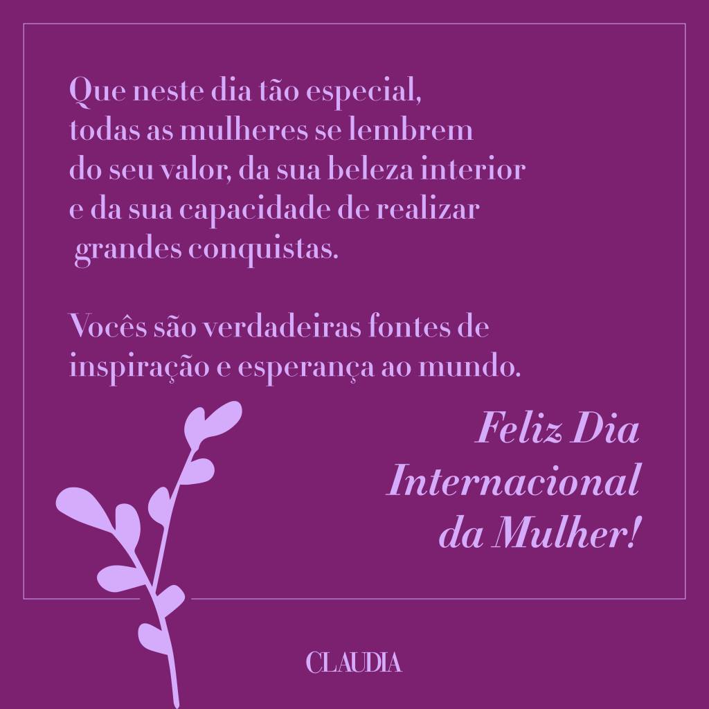 Mensagem para o Dia Internacional da Mulher