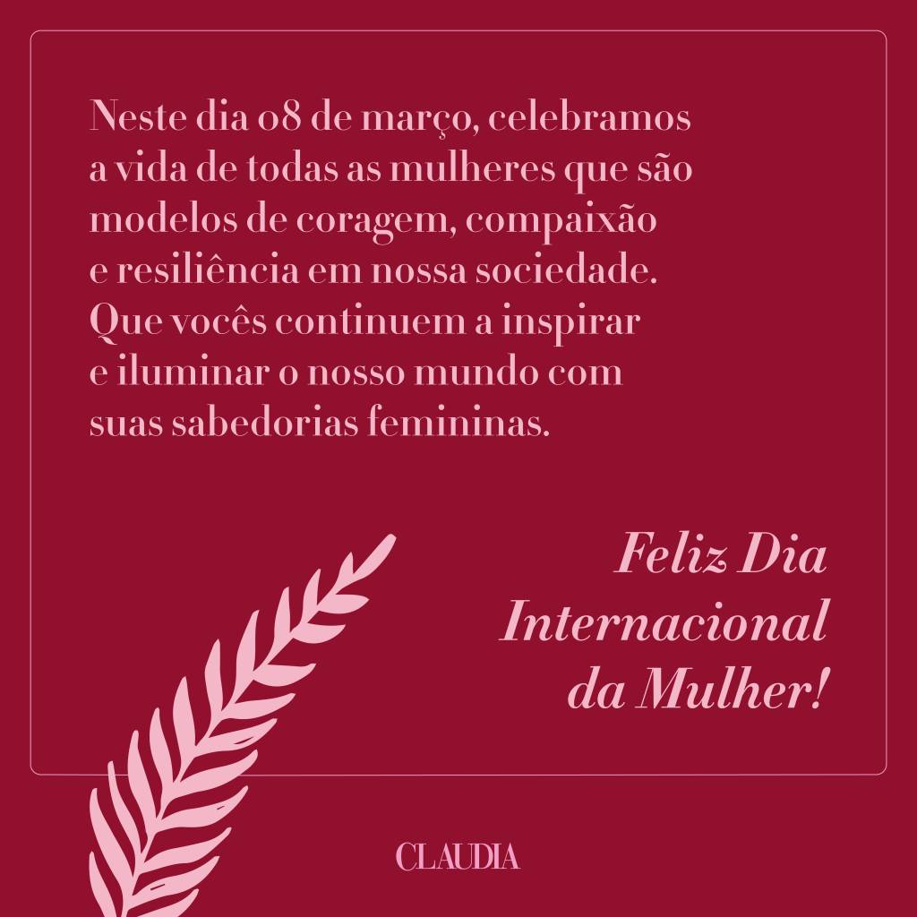 Mensagem para o Dia Internacional da Mulher