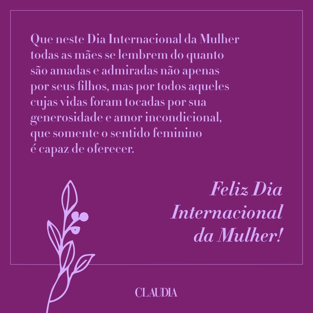 Mensagem para o Dia Internacional da Mulher