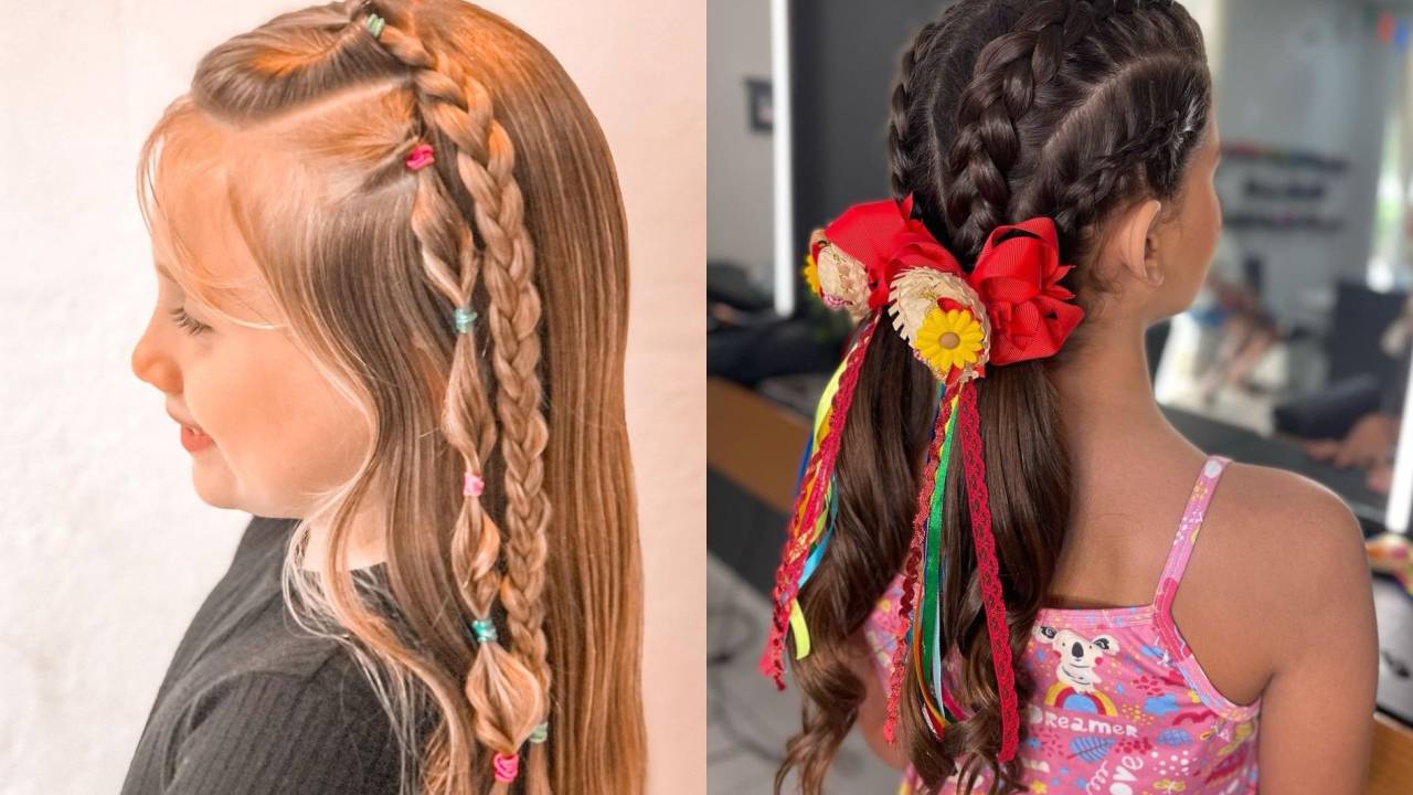 Penteados infantis para festa junina