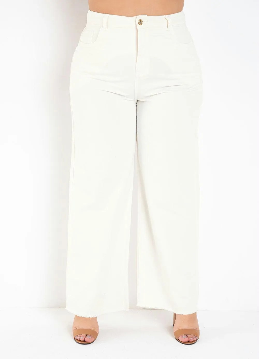 Calça branca plus size