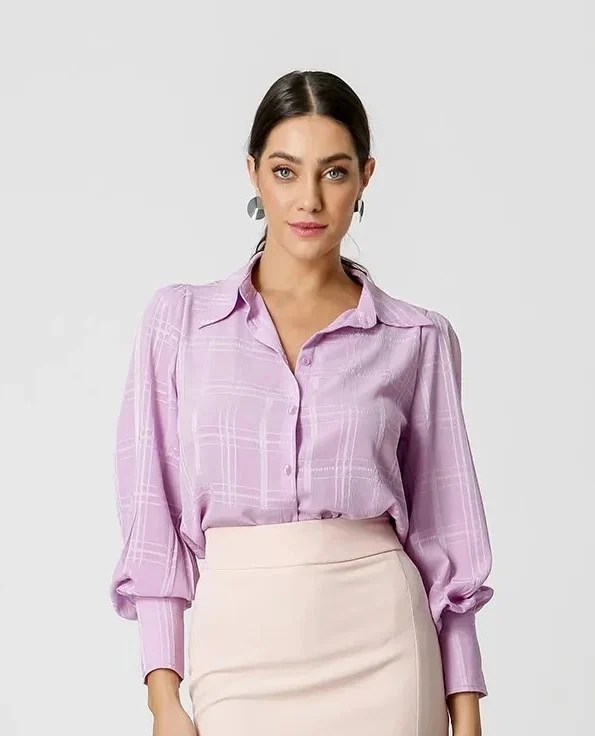 Camisa xadrez rosa