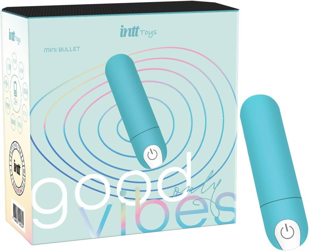 Bullet Good Vibes Only Intt Toys Capsula Vibratória 10 Intensidades Azul Tiffany Recarregável Resistente à Água Portátil e Discreta