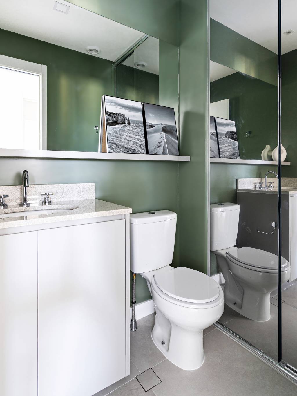 banheiro-verde-basico Banheiros com decoração verde para se inspirar