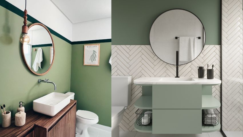 Banheiros com decoração verde para se inspirar