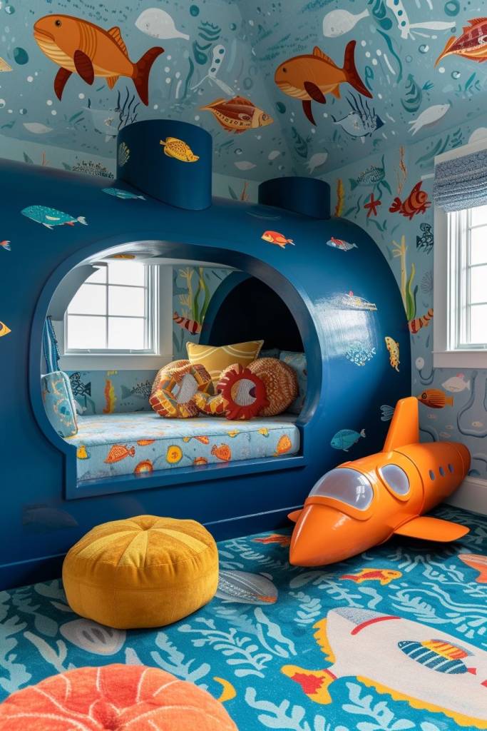 quarto-infantil-decoração-fundo-do-mar-3 quarto-infantil-decoracao-fundo-do-mar-3