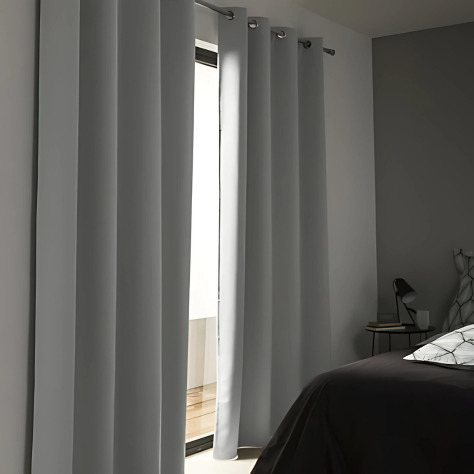 Design-sem-nome Cortina blackout cinza no quarto