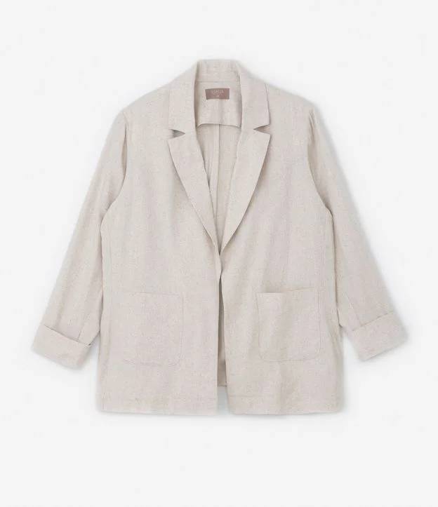 Blazer plus size cinza