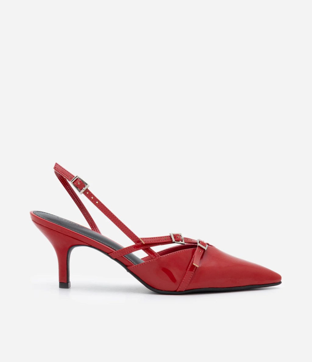 Salto slinkback vermelho