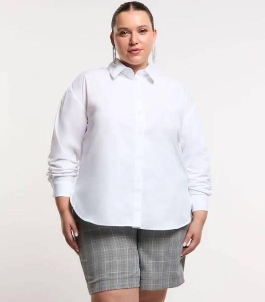 Camisa social plus size branca