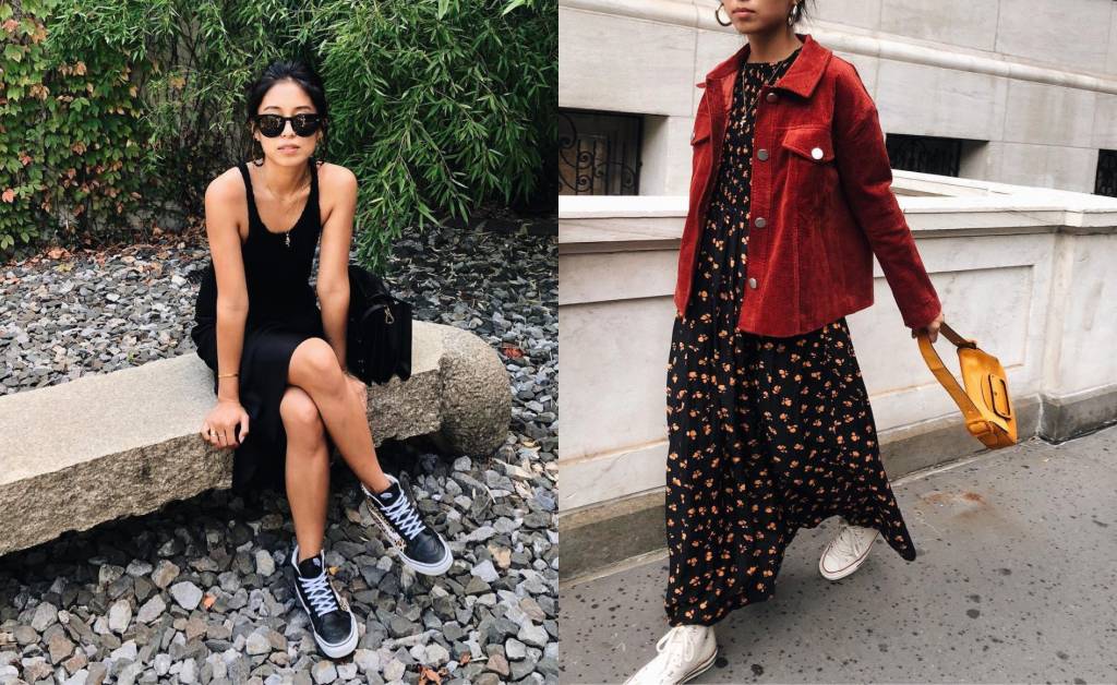 5 looks estilosos com vestido e tênis para usar no trabalho