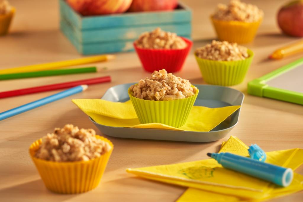 Muffins de banana, maçã e aveia