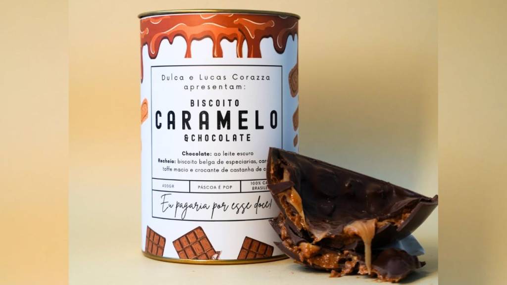 Dulca Ovo de biscoito, caramelo e chocolate 400g Melhores Ovos de Páscoa 2025