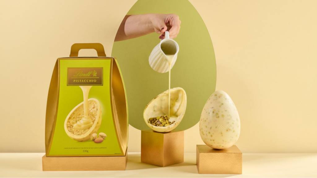 Lindt – Ovo Branco com Pistache 220g Melhores Ovos de Páscoa 2025