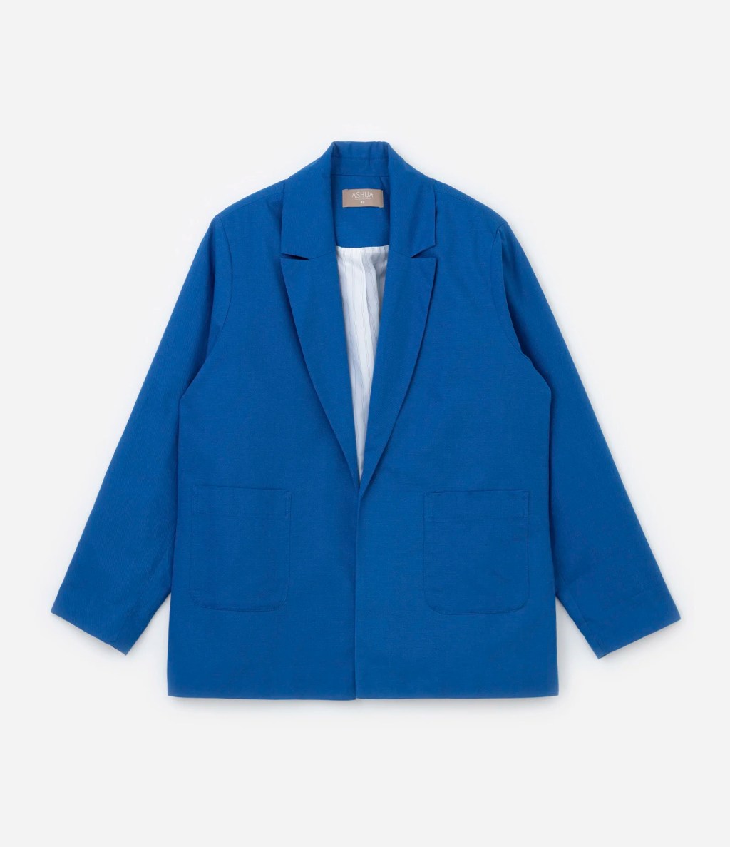 Blazer azul plus size