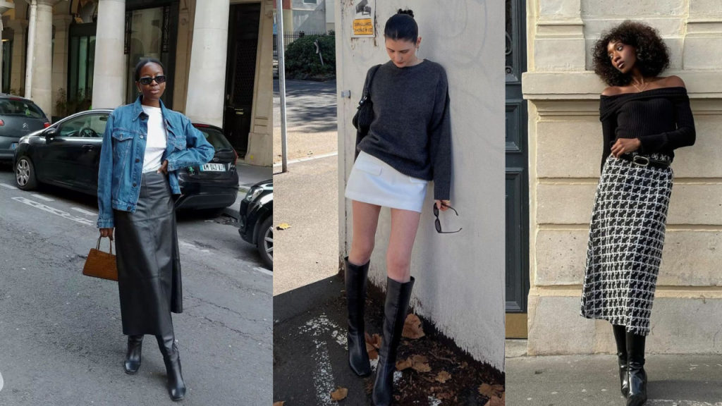 bota-e-saia As botas também são ótima aliadas para o outono