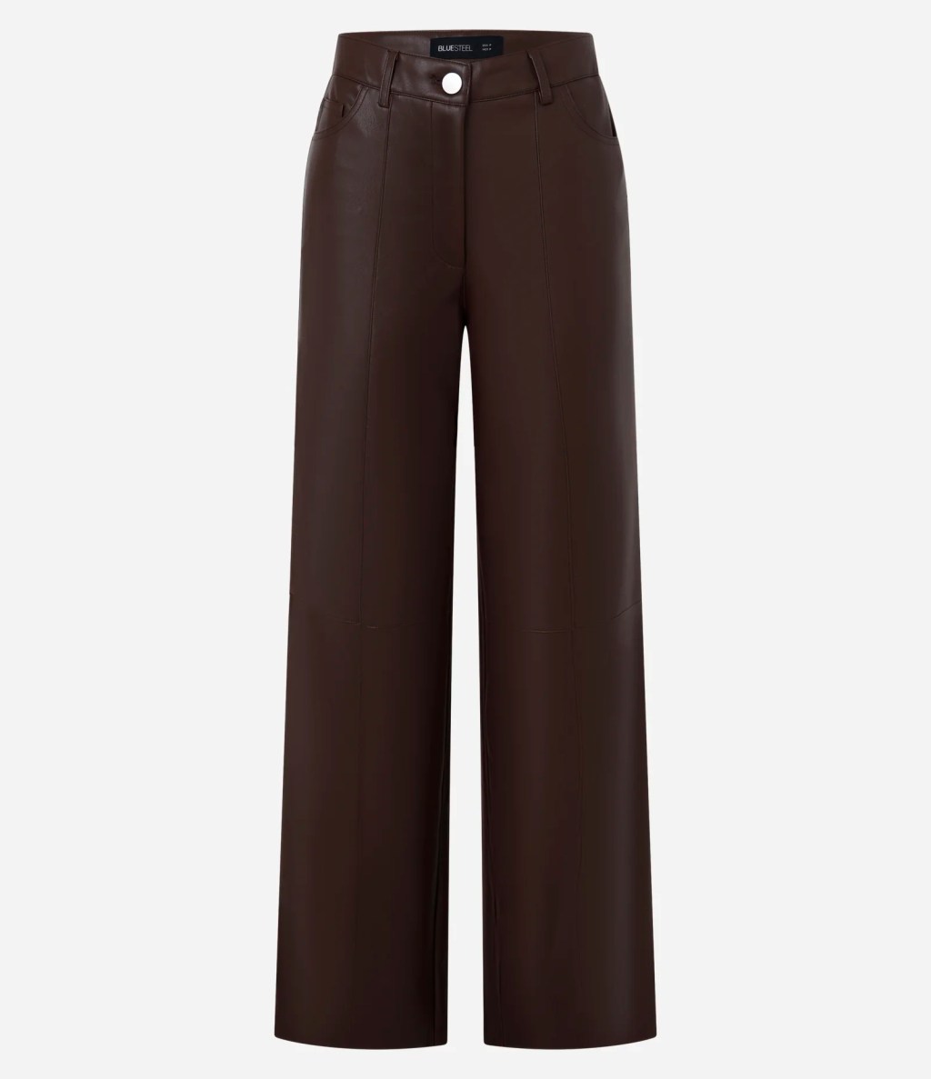 Calça de couro marrom
