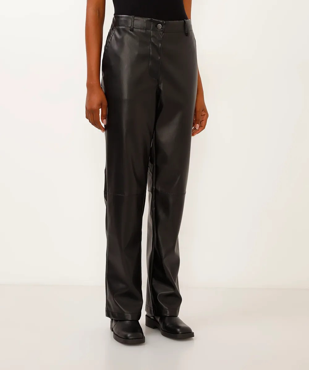 Calça de couro preta