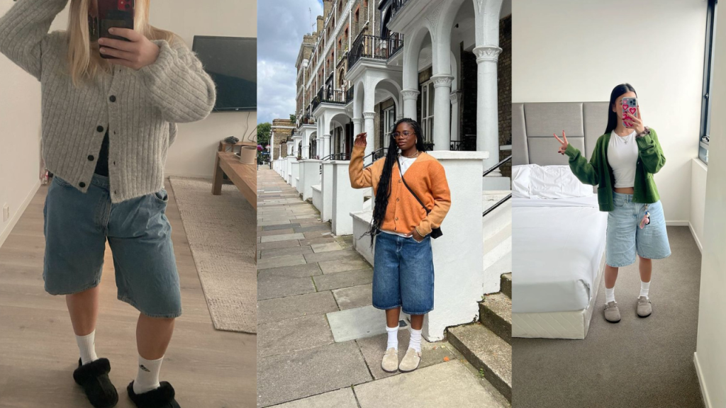 cardigan-e-bermuda Para o bermudão, o cardigan traz muita feminilidade