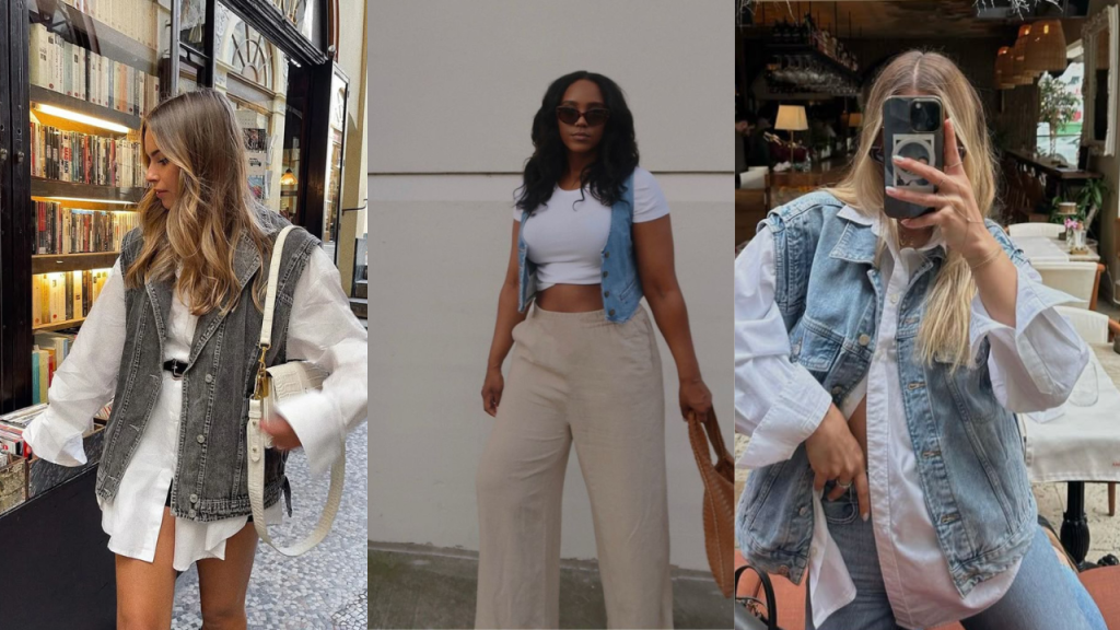colete-jeans-sobreposição O colete jeans pode sobrepor camisetas e camisas