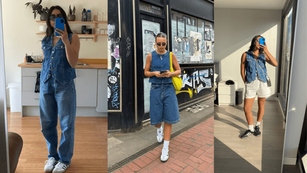 colete-jeans-sozinho O colete jeans pode ir bem com calça, bermudão ou shorts