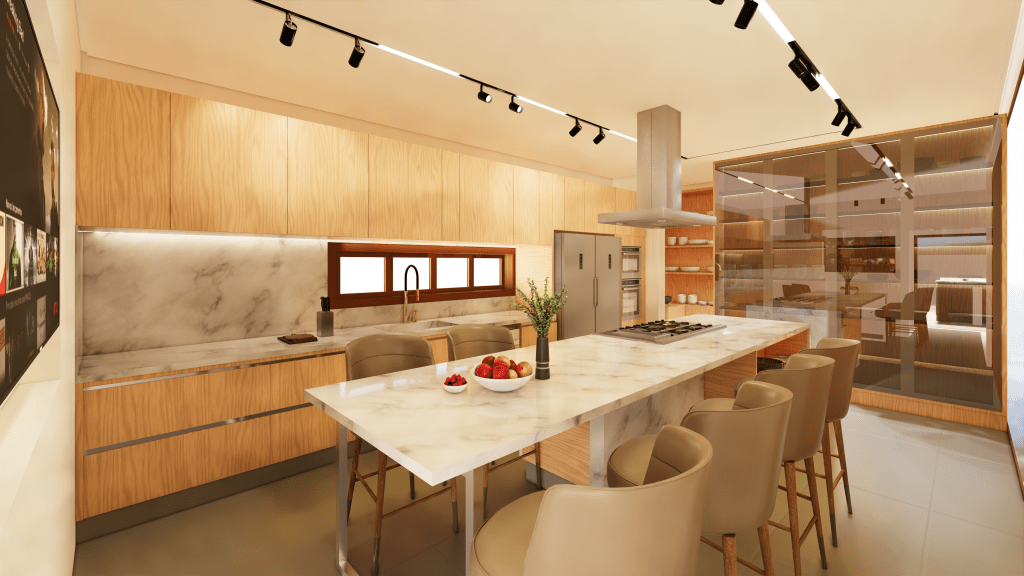 Cozinha com bancada ilha ou península? Veja dicas para escolher