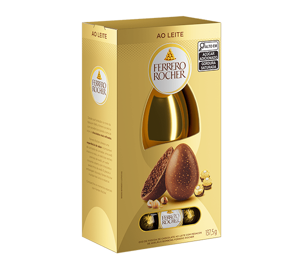 Ferrero Rocher® Ao Leite com avelãs	Ferrero 137,5g - R$ 64,99