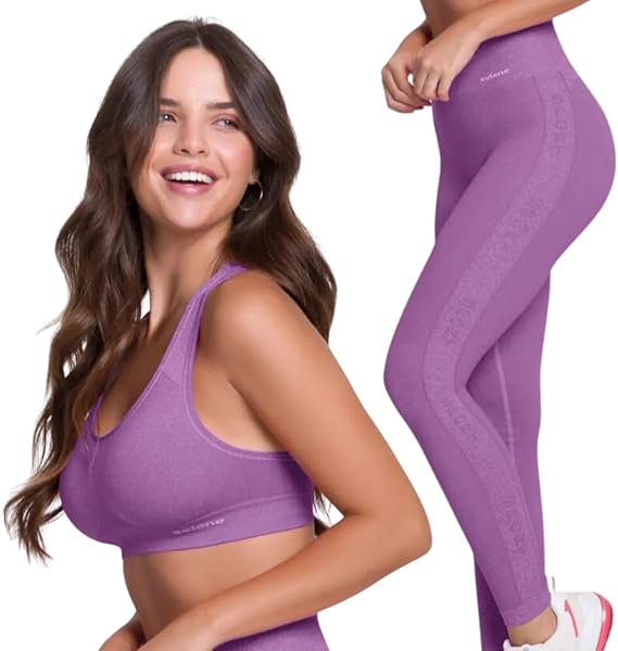Conjunto de academia com top e legging na cor roxa bem barato