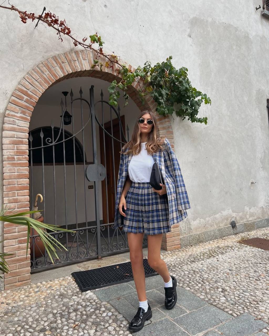 saia-xadrez-looks Look com blazer e saia xadrez são uma possibilidade estilosa e bonita