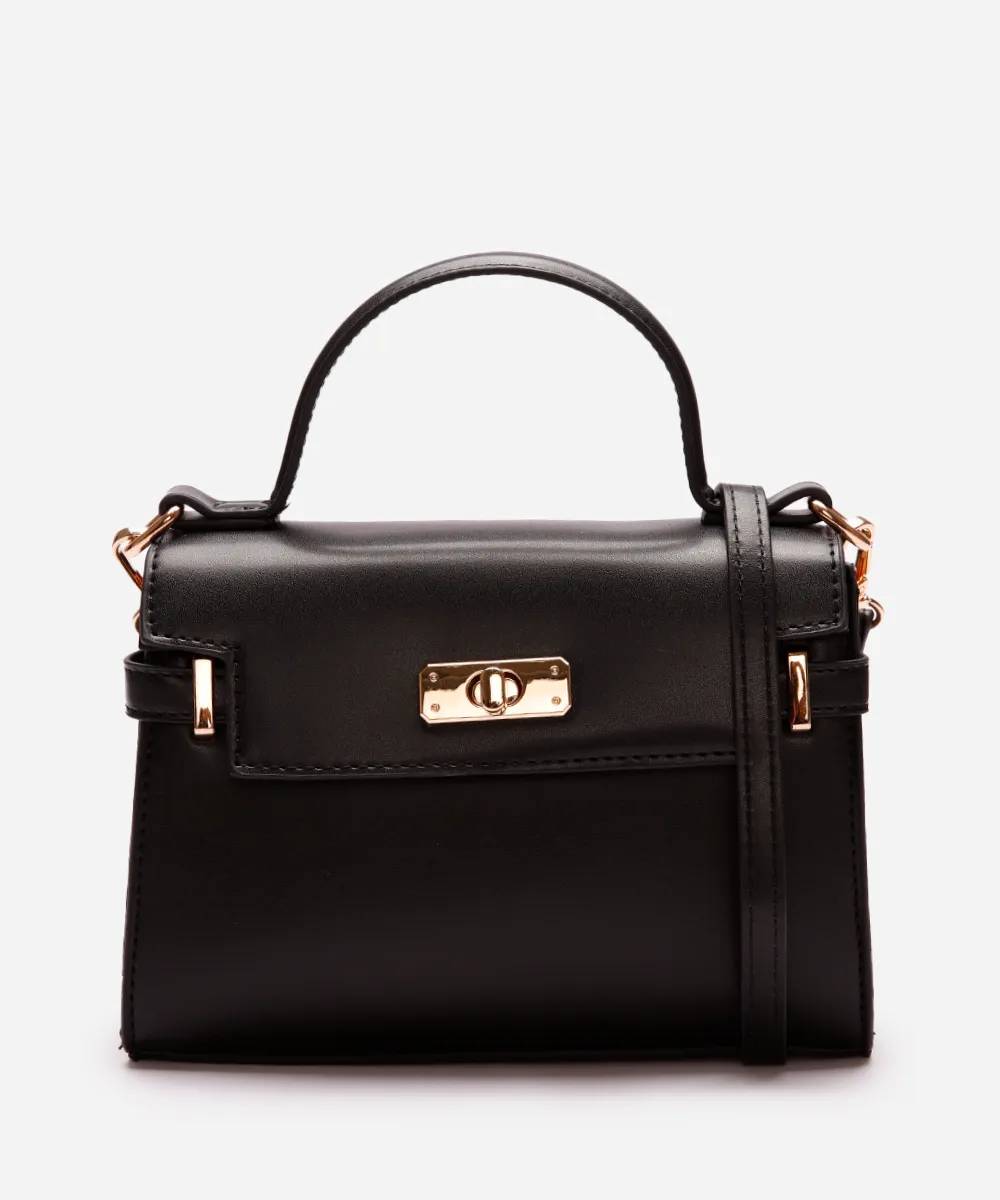 Bolsa preta de couro