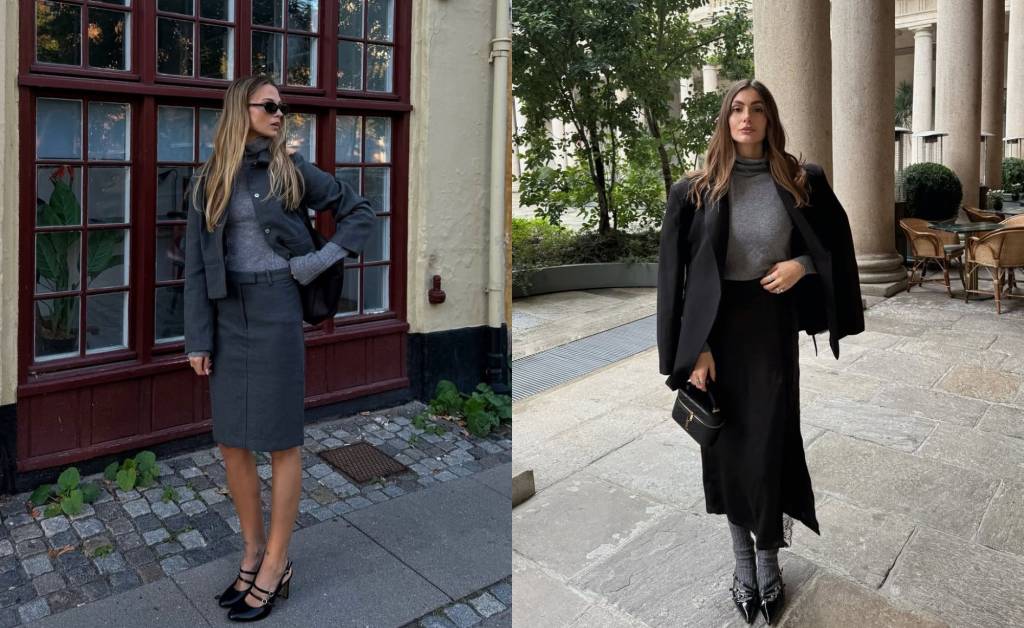 Saia midi e casaco: 6 looks elegantes para testar já