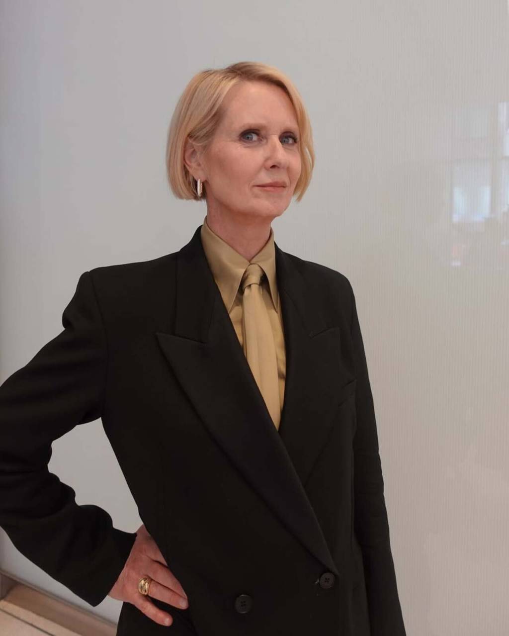 tons-ruivo-inverno (9) Cynthia Nixon com visual strawberry blonde.