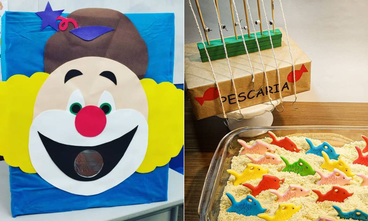Brincadeiras juninas como Boca do Palhaço ou Pescaria dá para serem feitas com materiais simples em casa