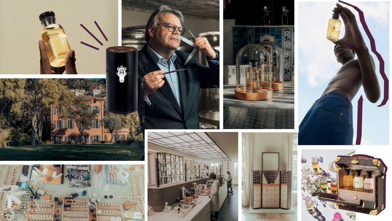 Imagens do perfumista Jacques Cavallier Belletrud e espaços da Les Fontaines Parfumées na França