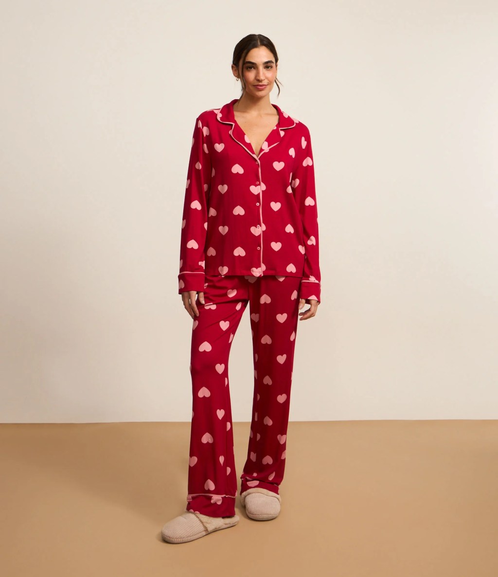 Pijama americano com corações