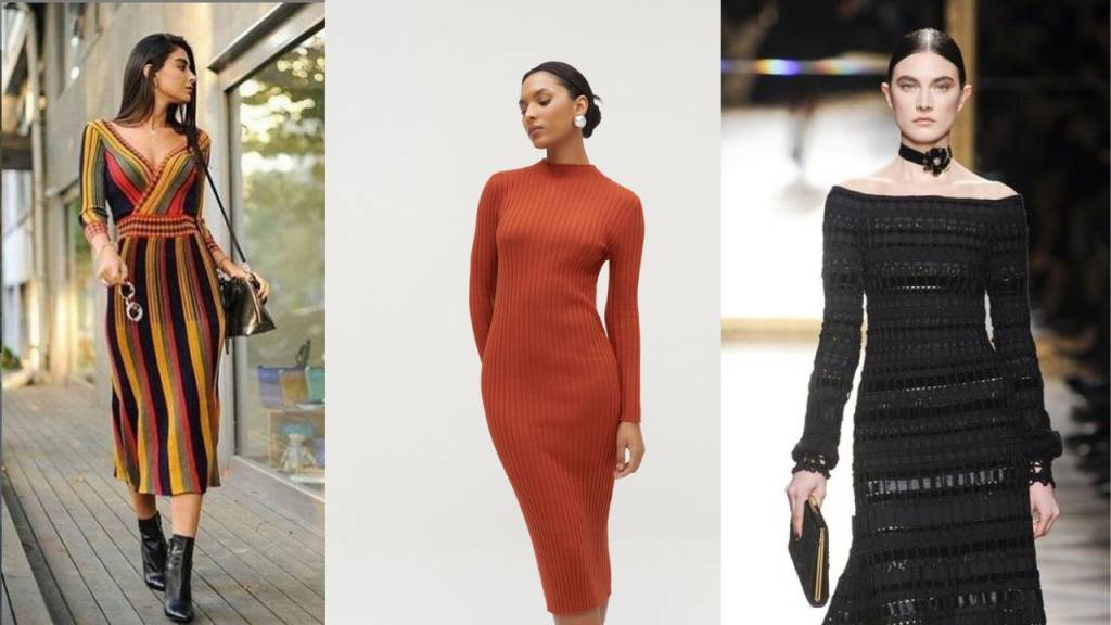 vestidos-inverno (6) Três fotos de mulheres usando vestidos longos feitos em tricô