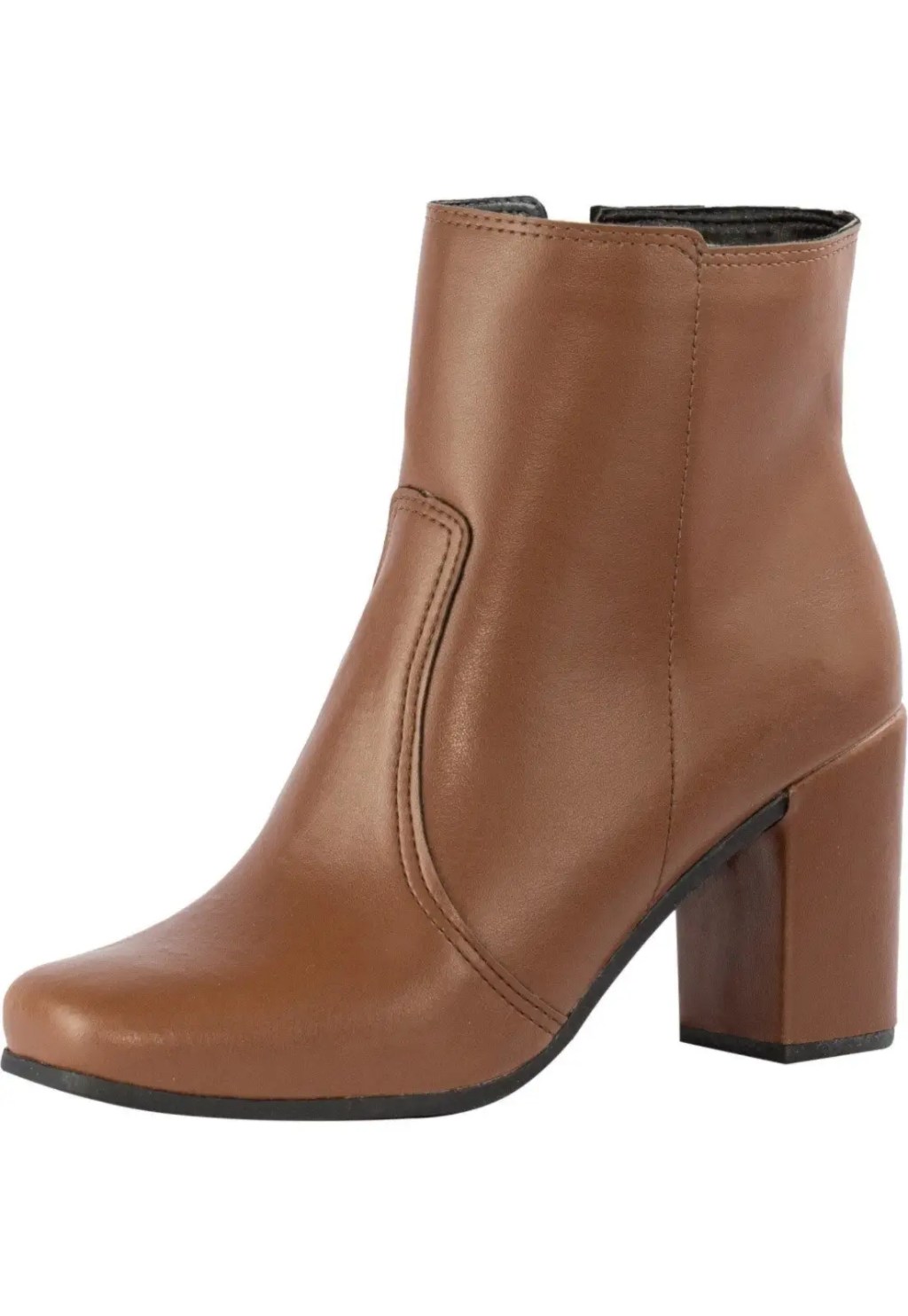 Bota de couro com cano curto