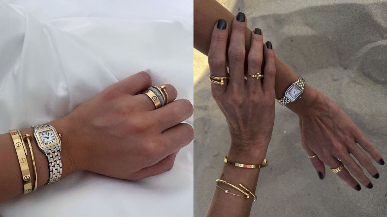 Use strass e pedras com parcim&ocirc;nia na hora de misturar acess&oacute;rios com mais de uma cor.