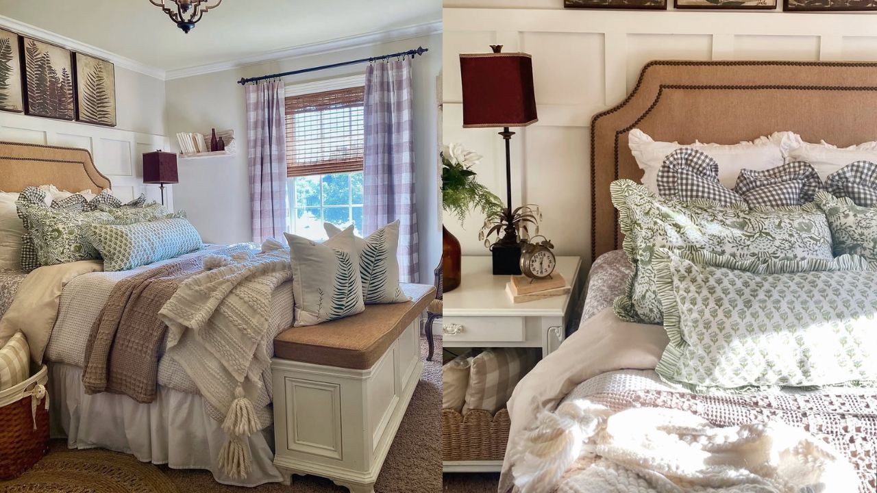 Decora&ccedil;&atilde;o de cama com camadas