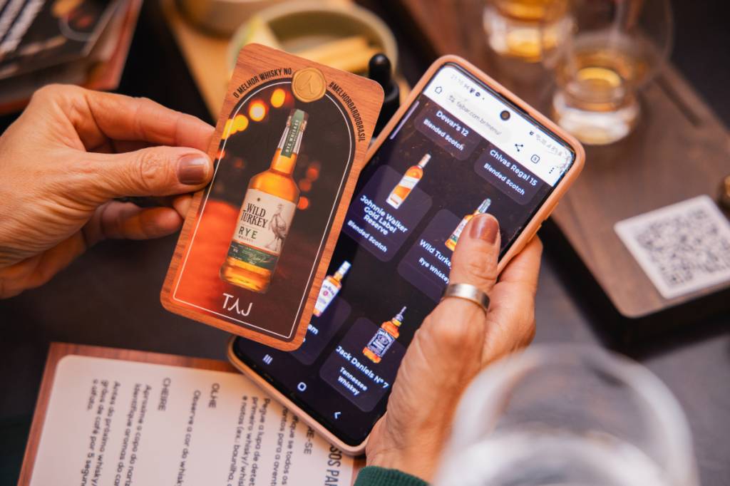 QR Code leva à pagina com informações de diversos uísques da carta